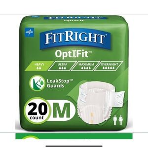 40 Count FitRight Adult Diapers, Extra+ Heavy Absorbency M Size 32in-44in